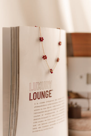 Collier Flora bordeaux