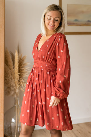 Robe Luisa brique