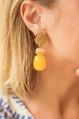 Boucles d'oreilles Pop jaune