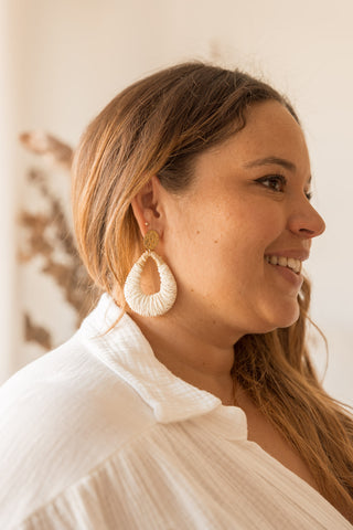 Boucles d'oreilles Alma blanc
