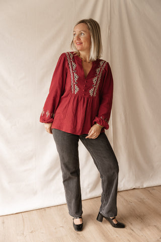 Blouse Clarence bordeaux