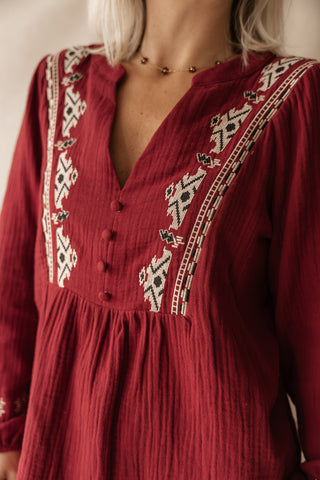 Blouse Clarence bordeaux