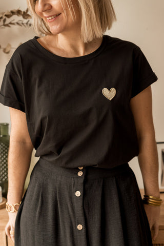 T-shirt Love noir