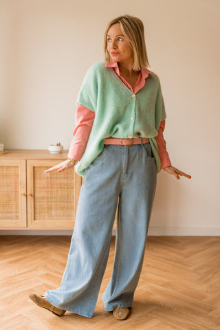 Gilet sans manches Angie vert d'eau