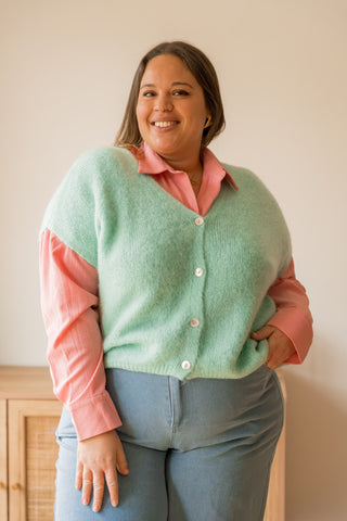 Gilet sans manches Angie vert d'eau