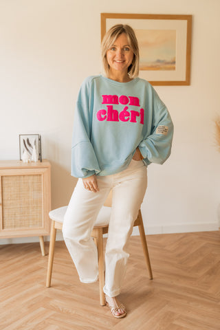 Sweat Chéri bleu