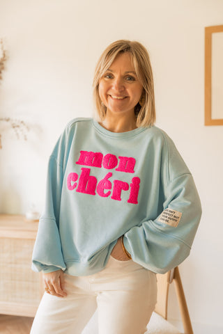 Sweat Chéri bleu