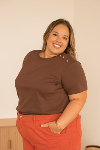 T-shirt Flora marron