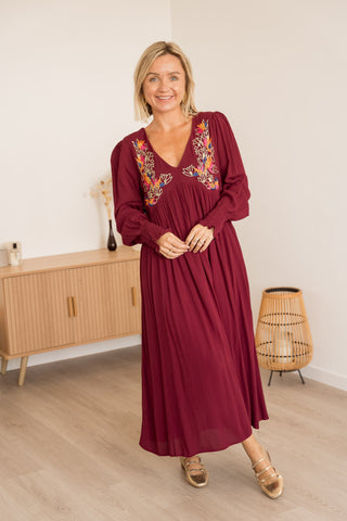 Robe Eloriana bordeaux
