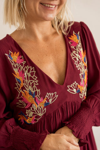 Robe Eloriana bordeaux