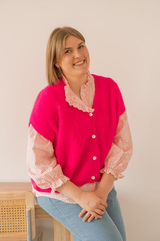 Gilet sans manches Angie rose fluo