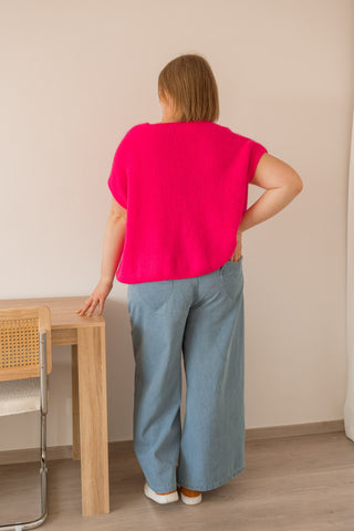 Gilet sans manches Angie rose fluo