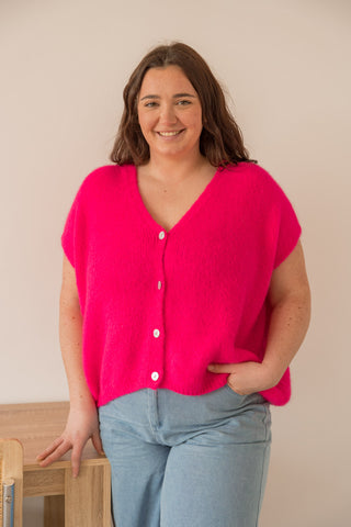 Gilet sans manches Angie rose fluo
