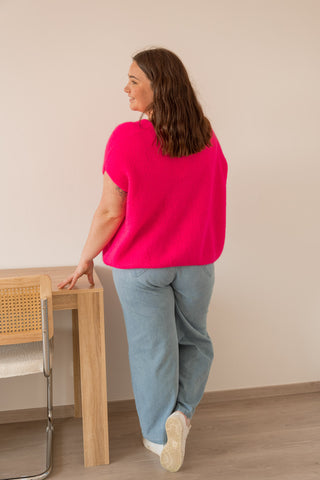 Gilet sans manches Angie rose fluo