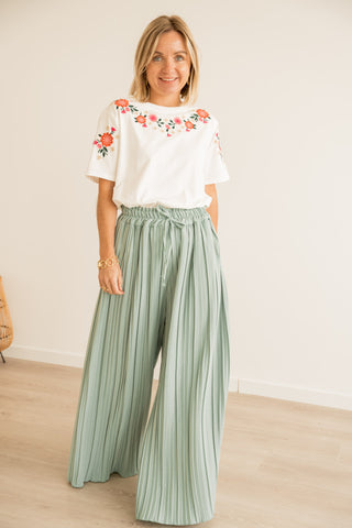 Pantalon Tess vert sauge