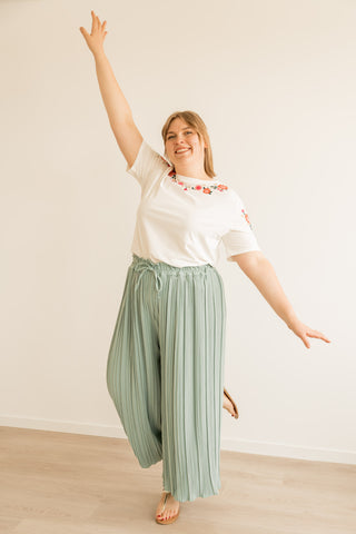 Pantalon Tess vert sauge
