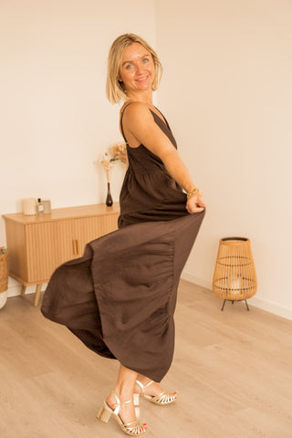 Robe Lounia marron