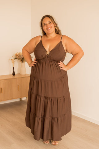 Robe Lounia marron